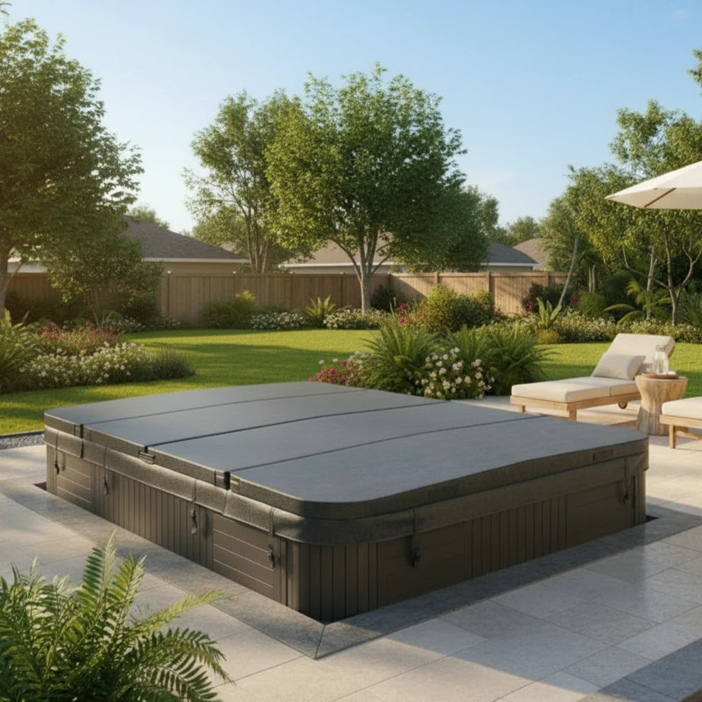 Aquatherm Australian made insulated spa hardcover 5930mm x 2290mm R230 with marine‑grade vinyl and tapered foam core
