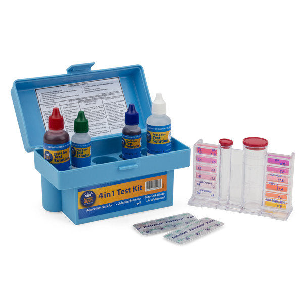Aussie Gold 4 in 1 Pool Water Test Kit - Chlorine, pH, Total Alkalinity and Acid