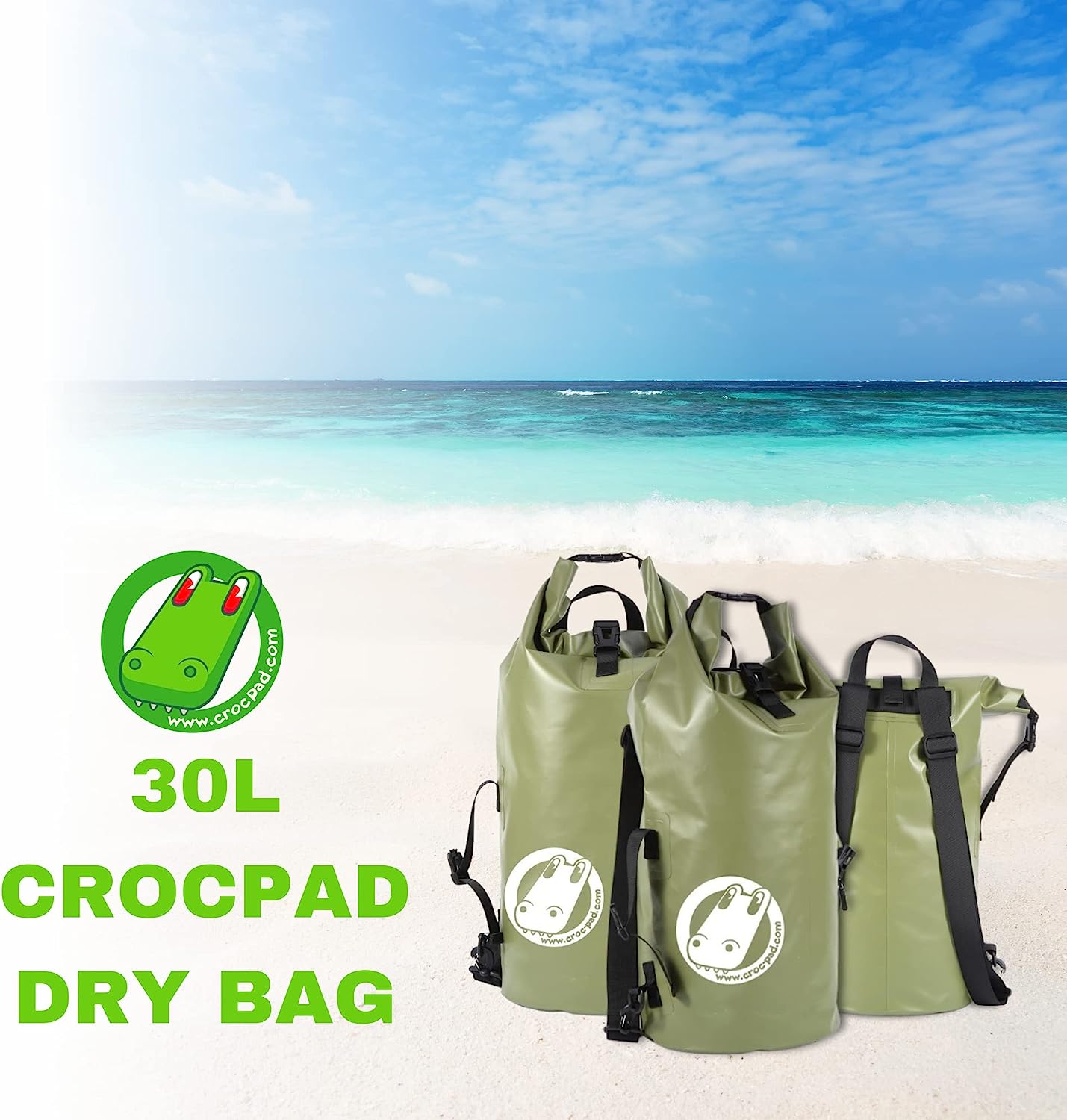 Crocpad 30L Waterproof Dry Bag for Outdoor & Water Sports