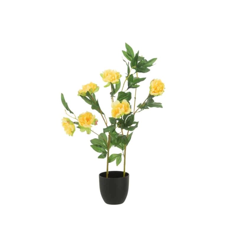80cm Yellow Artificial Peony