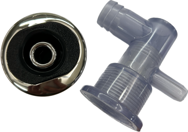 Spa Duo Jet 2" Directional Complete with Body – Black & Chrome