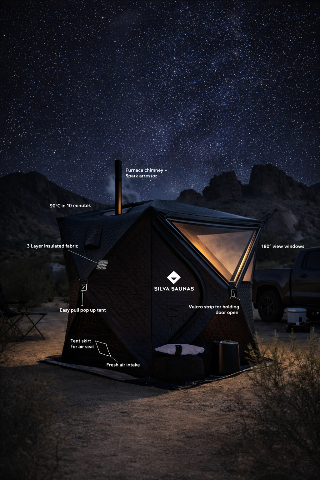 Silva™️ Portable Wood-Fired Sauna — Ultra Outdoor System