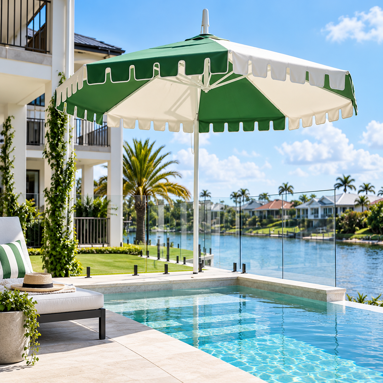DESIGNER PALM SPRINGS POOLSIDE UMBRELLA