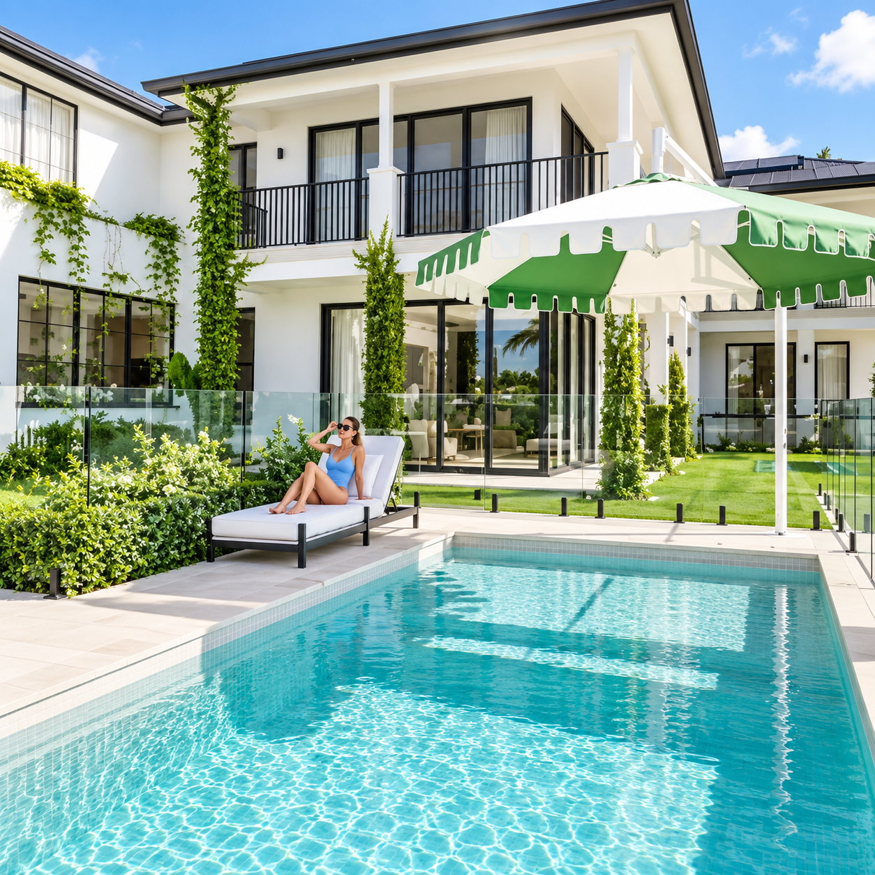 DESIGNER PALM SPRINGS POOLSIDE UMBRELLA