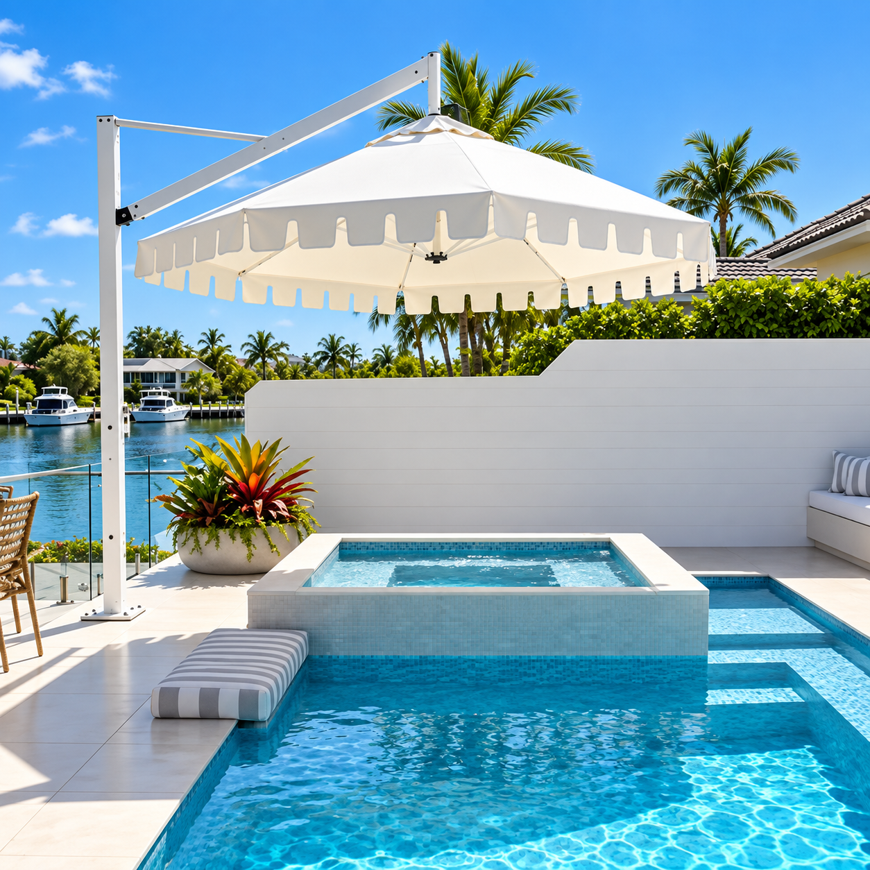 DESIGNER HAMPTONS POOLSIDE UMBRELLA