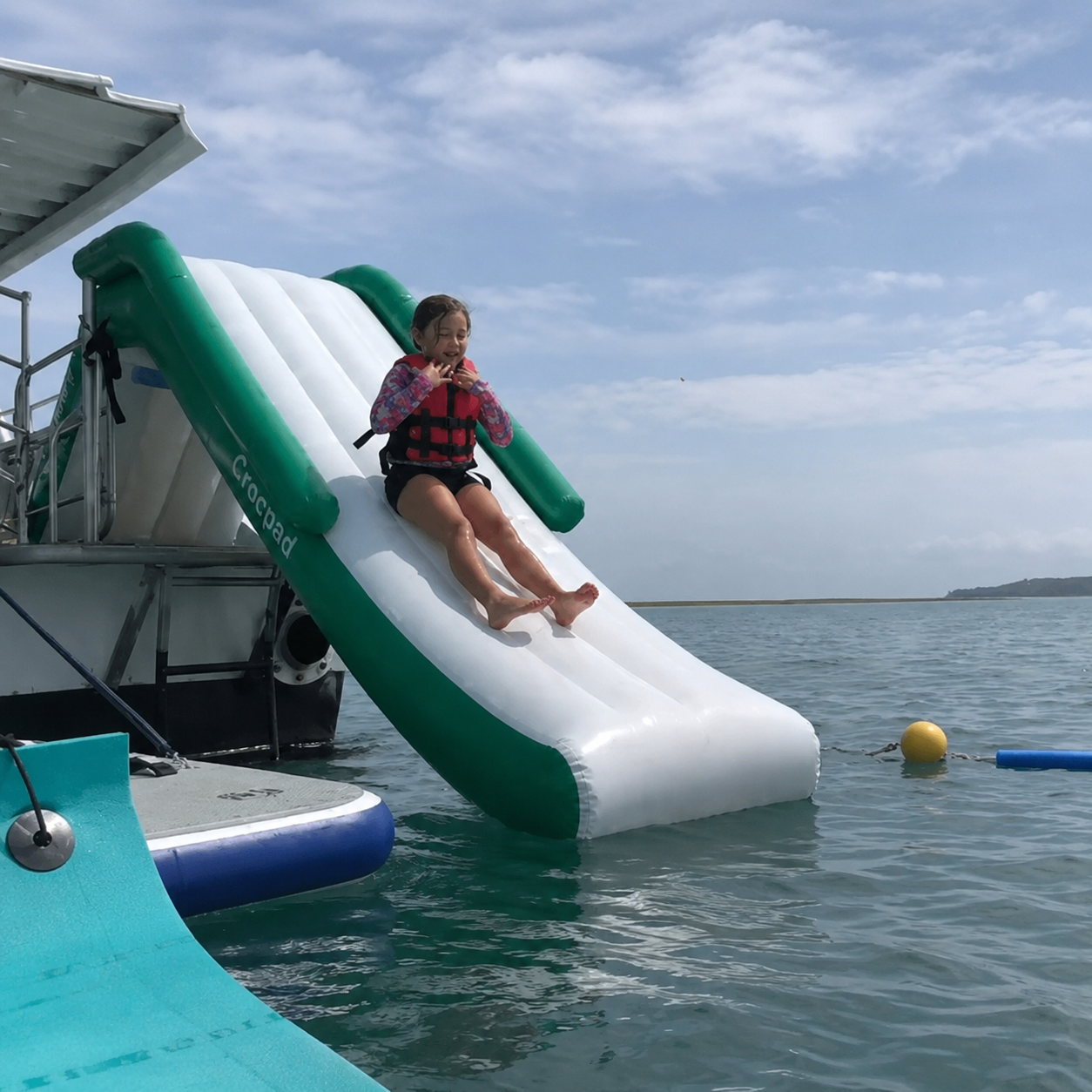 Crocpad 3.3m Pontoon & Boat Inflatable Waterfall Slide