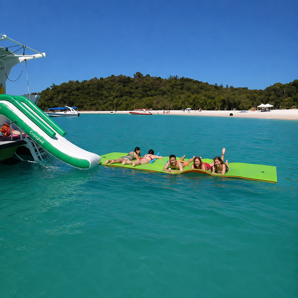 Crocpad 3.3m Pontoon & Boat Inflatable Waterfall Slide
