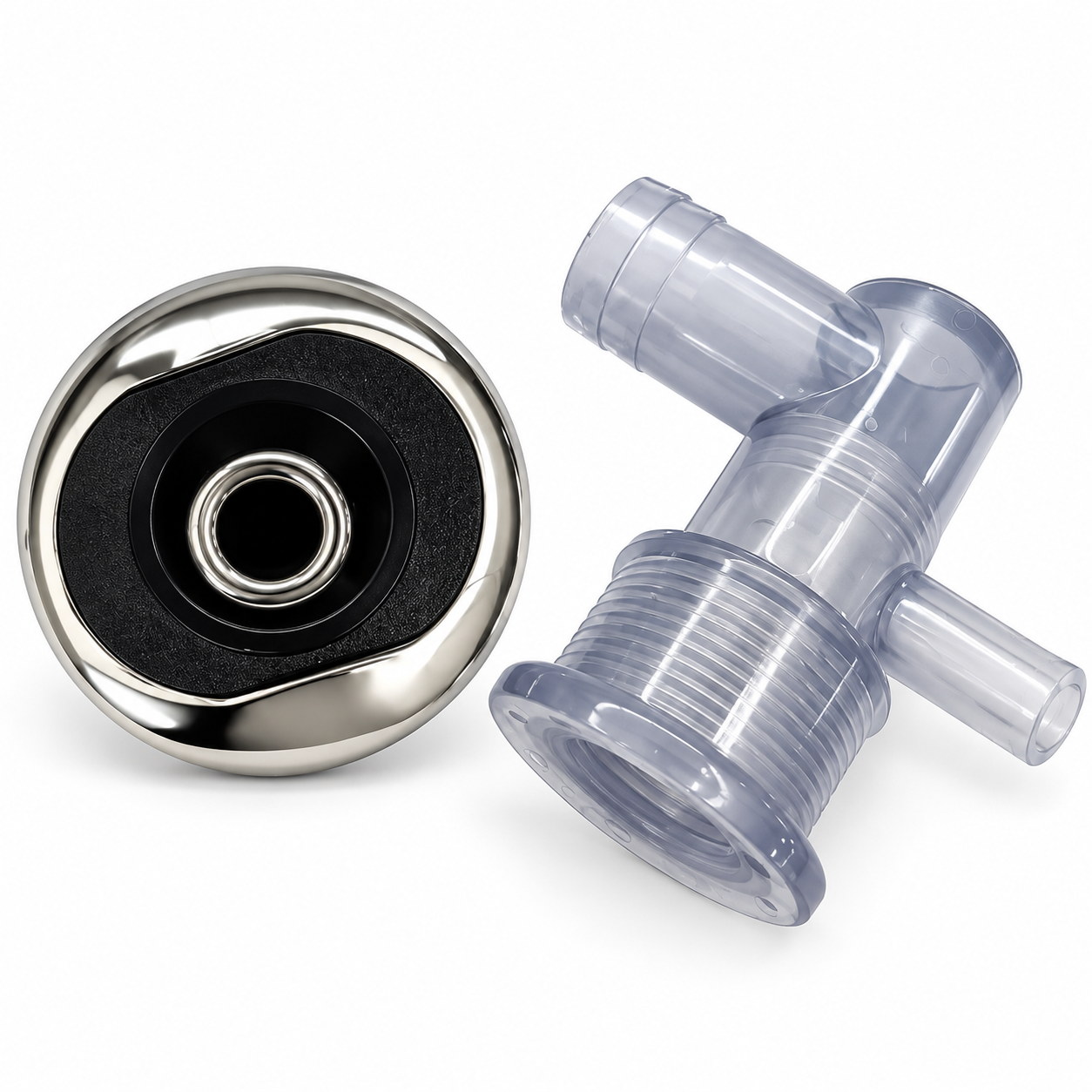 Spa Duo Jet 2" Directional Complete with Body – Black & Chrome