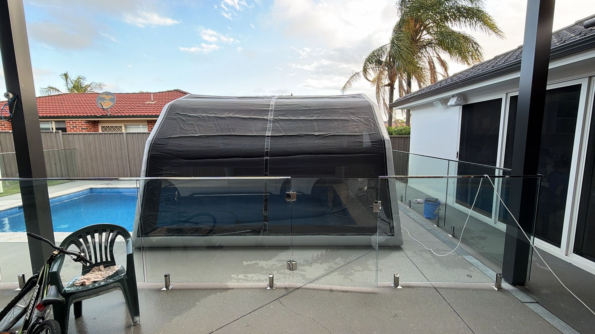 Crocpad Commercial Inflatable Pool Shelter – Wind, Rain & UV Protection