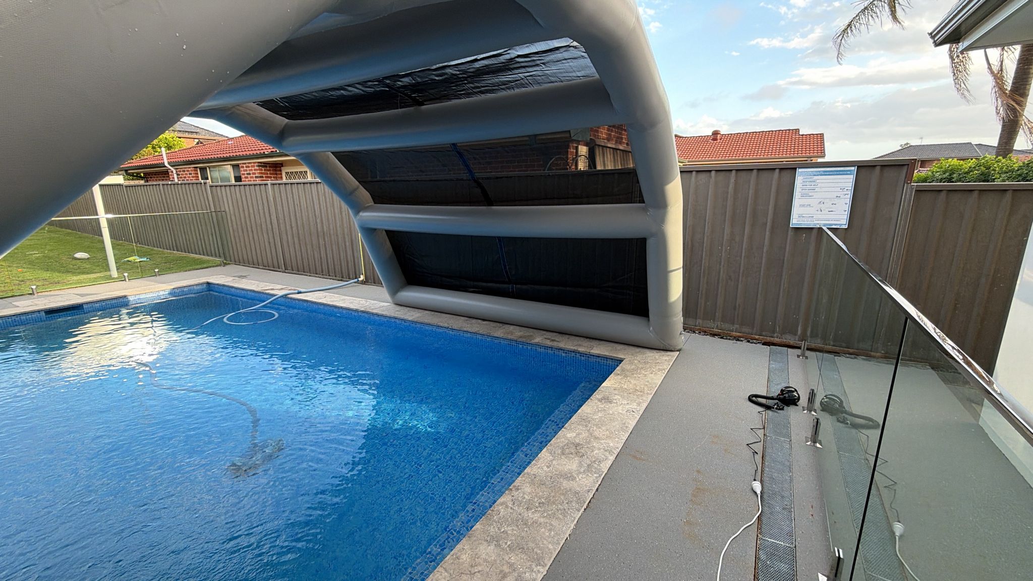 Crocpad Commercial Inflatable Pool Shelter – Wind, Rain & UV Protection