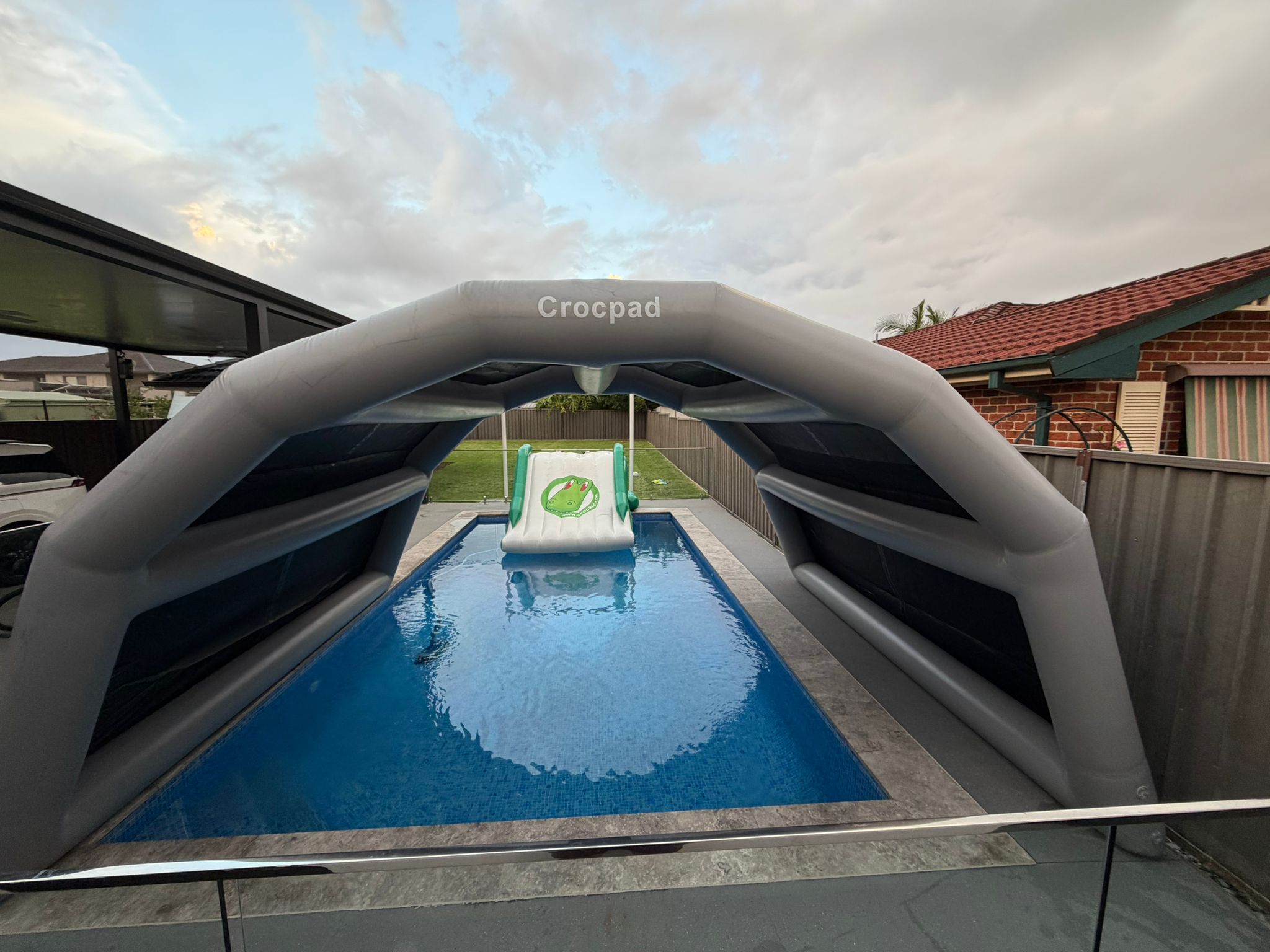 Crocpad Commercial Inflatable Pool Shelter – Wind, Rain & UV Protection