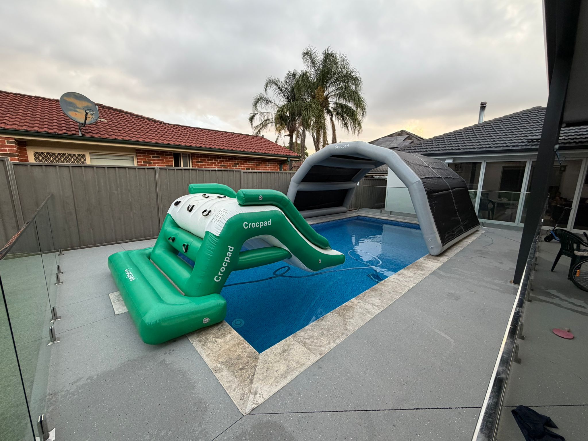 Crocpad Commercial Inflatable Pool Shelter – Wind, Rain & UV Protection
