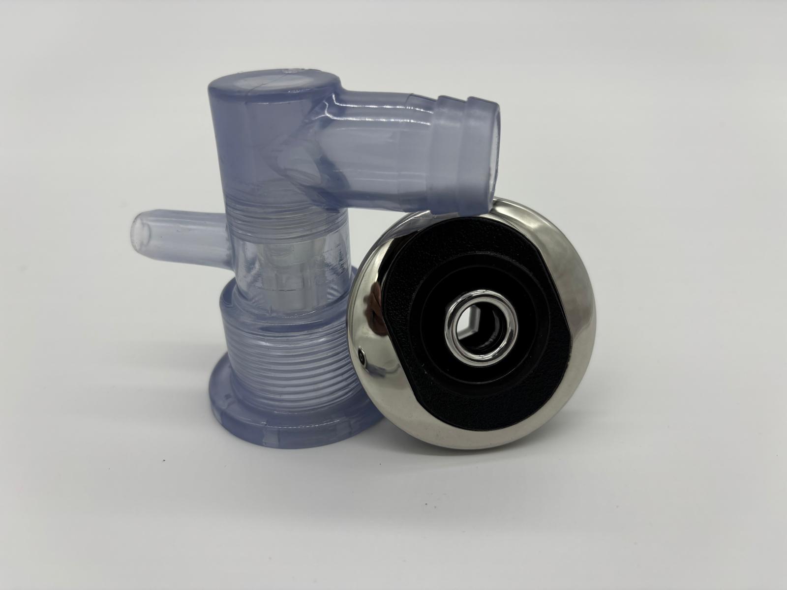 Spa Duo Jet 2" Directional Complete with Body – Black & Chrome
