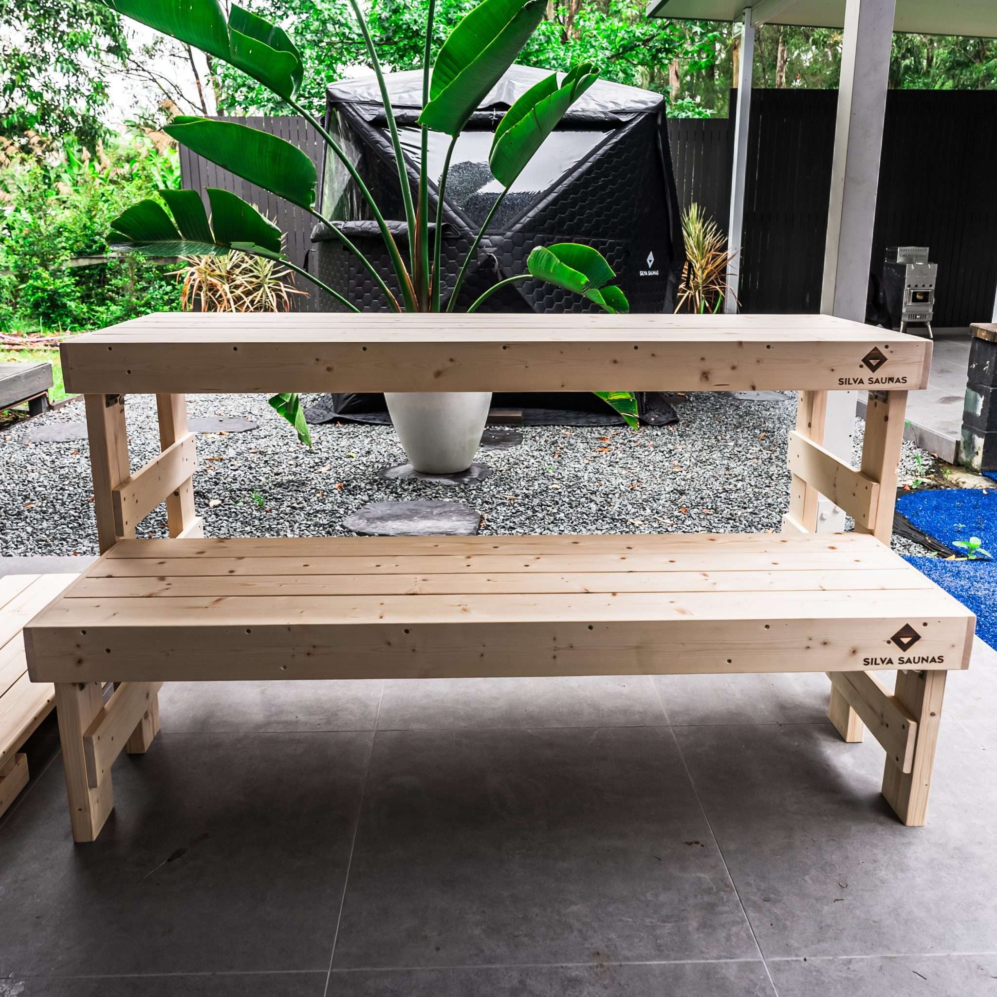 Silva™ Two Tier Foldable Bench + Table Combo