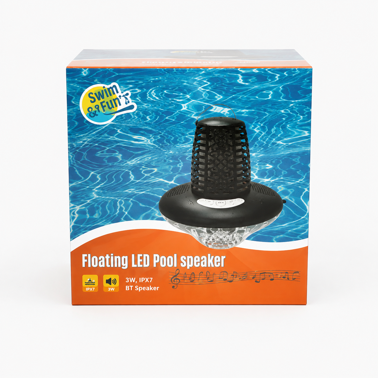 SWIMSPORTZ FLAME FLOATING SPEAKER W/ DIAMOND LIGHT SHOW