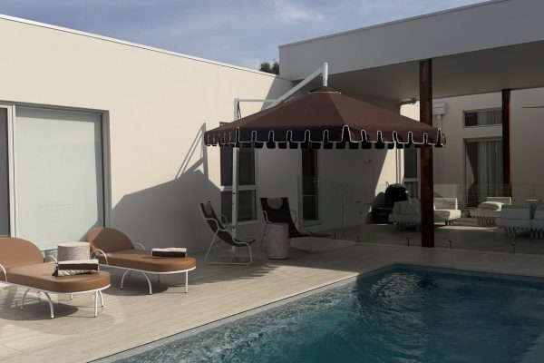 DESIGNER CHOCOLATE BROWN POOLSIDE UMBRELLA