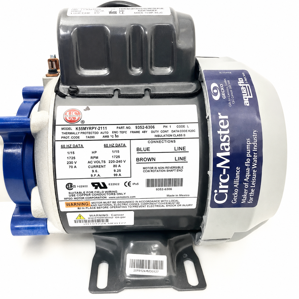 Gecko CMXP Circulation Pump Including 2" (50mm) Couplings
