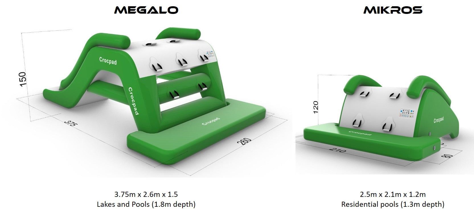 Crocpad Megalo 3m Commercial Inflatable Pool Water Slide
