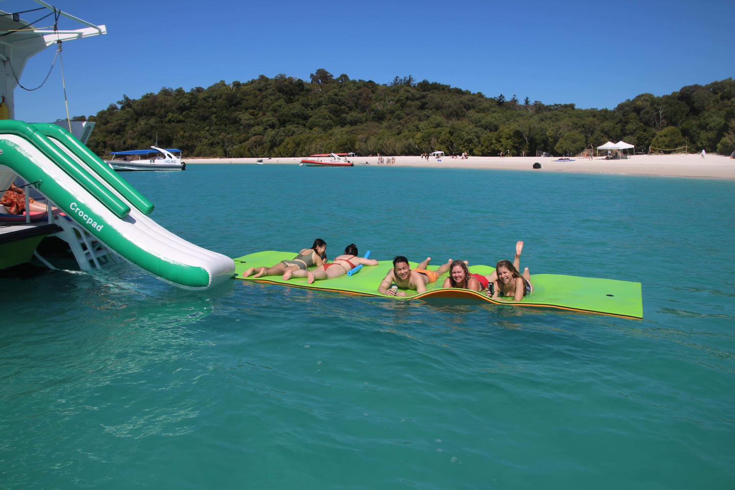 Crocpad 3.3m Pontoon & Boat Inflatable Waterfall Slide