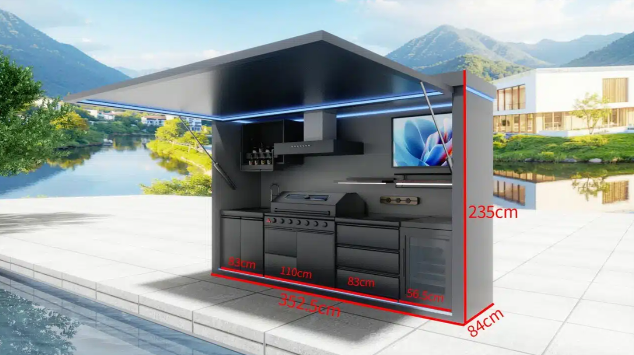3.5m Outdoor Kitchen Pod - Shipping costs are available upon application.