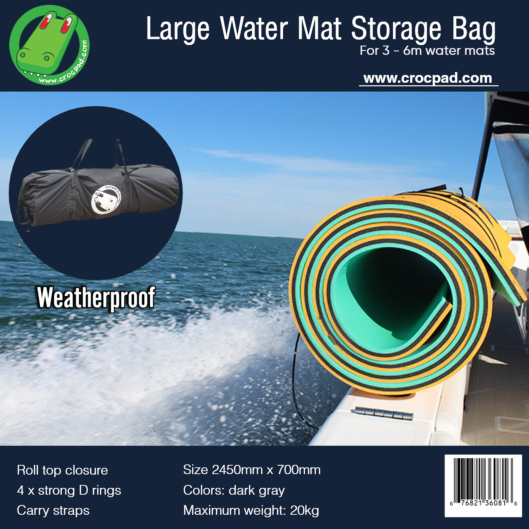 Heavy-Duty Waterproof Carry Bag for Crocpad Water Mats