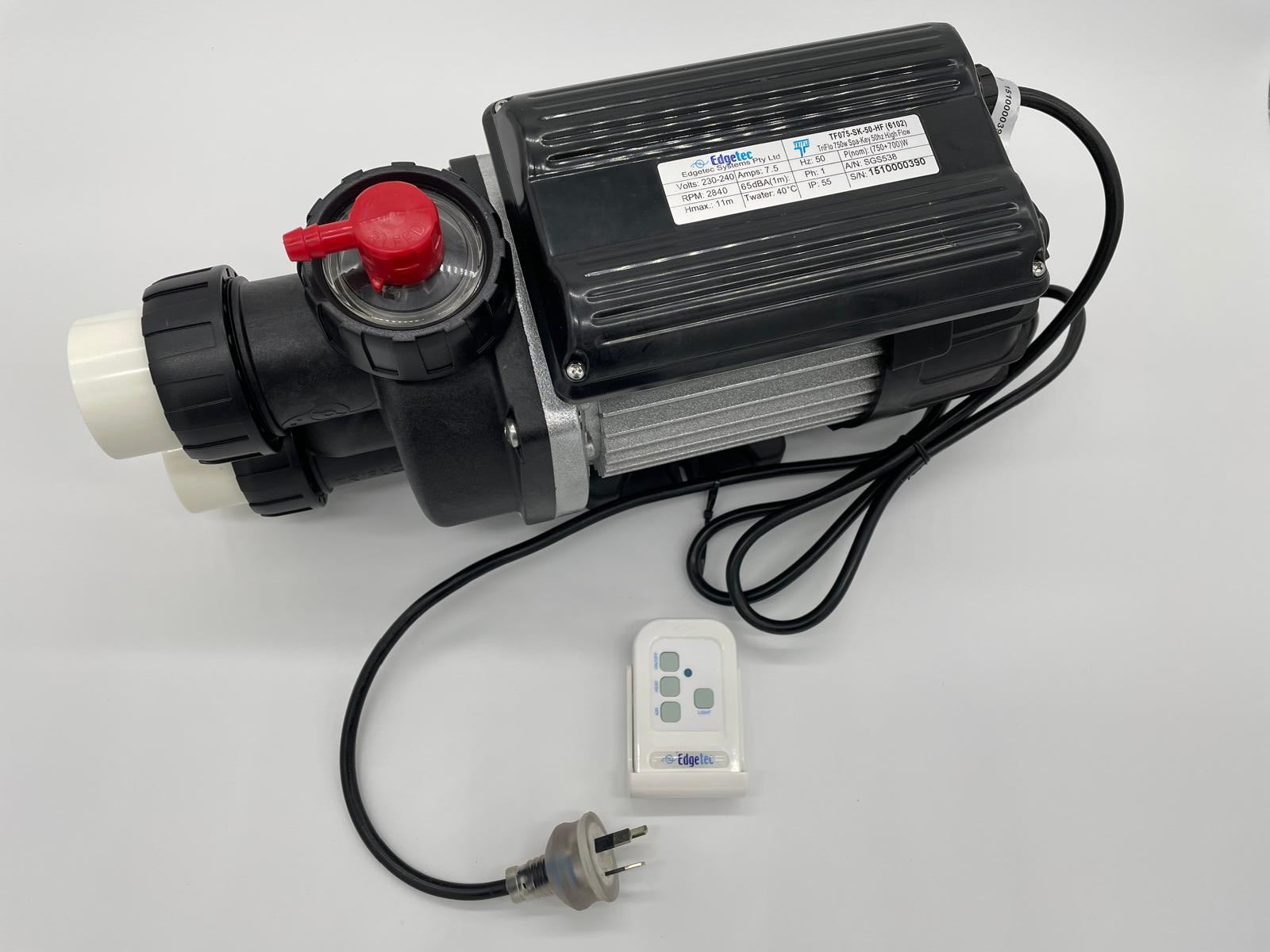 Edgetec ED6102 TriFlo 1.0HP Spa‑Key Heated Spa Bath Pump
