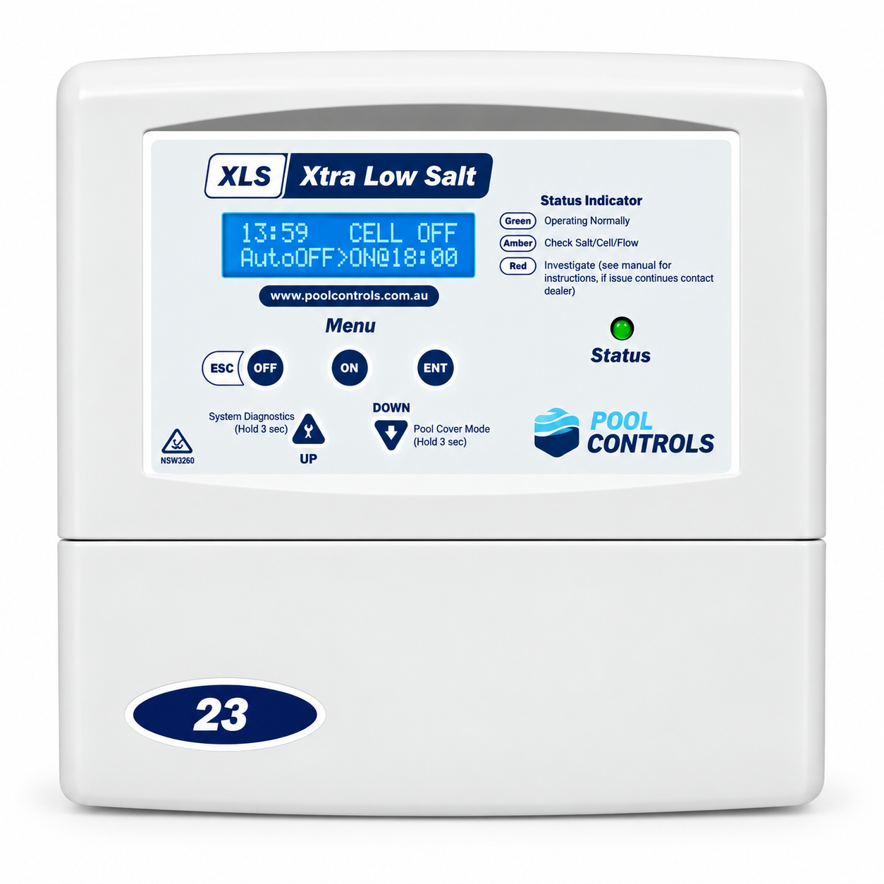 XLS23 Low Salt Pool Chlorinator - 23g/hr