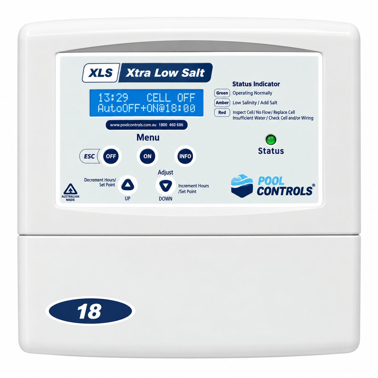 XLS18 Low Salt Pool Chlorinator - 18g/hr