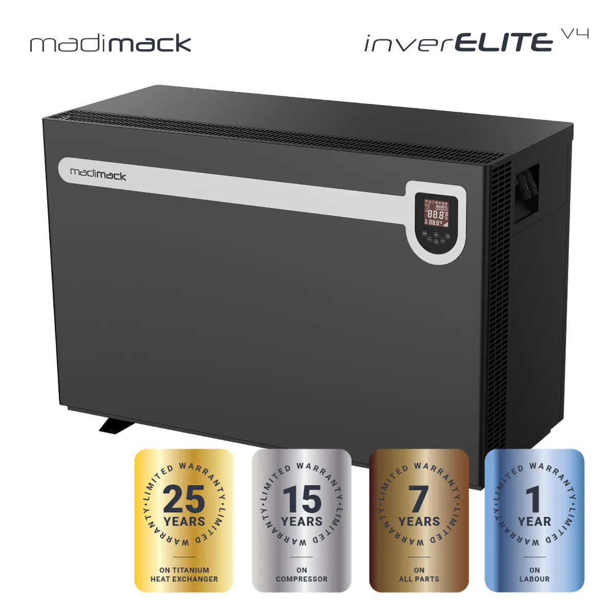 Madimack InverELITE V4 41kW Quietest Pool Heat Pump w/WiFi (Three Phase)