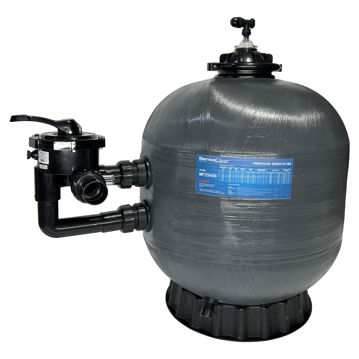Sensapool 25" Side Mount Media Filter c/w 40mm MPV