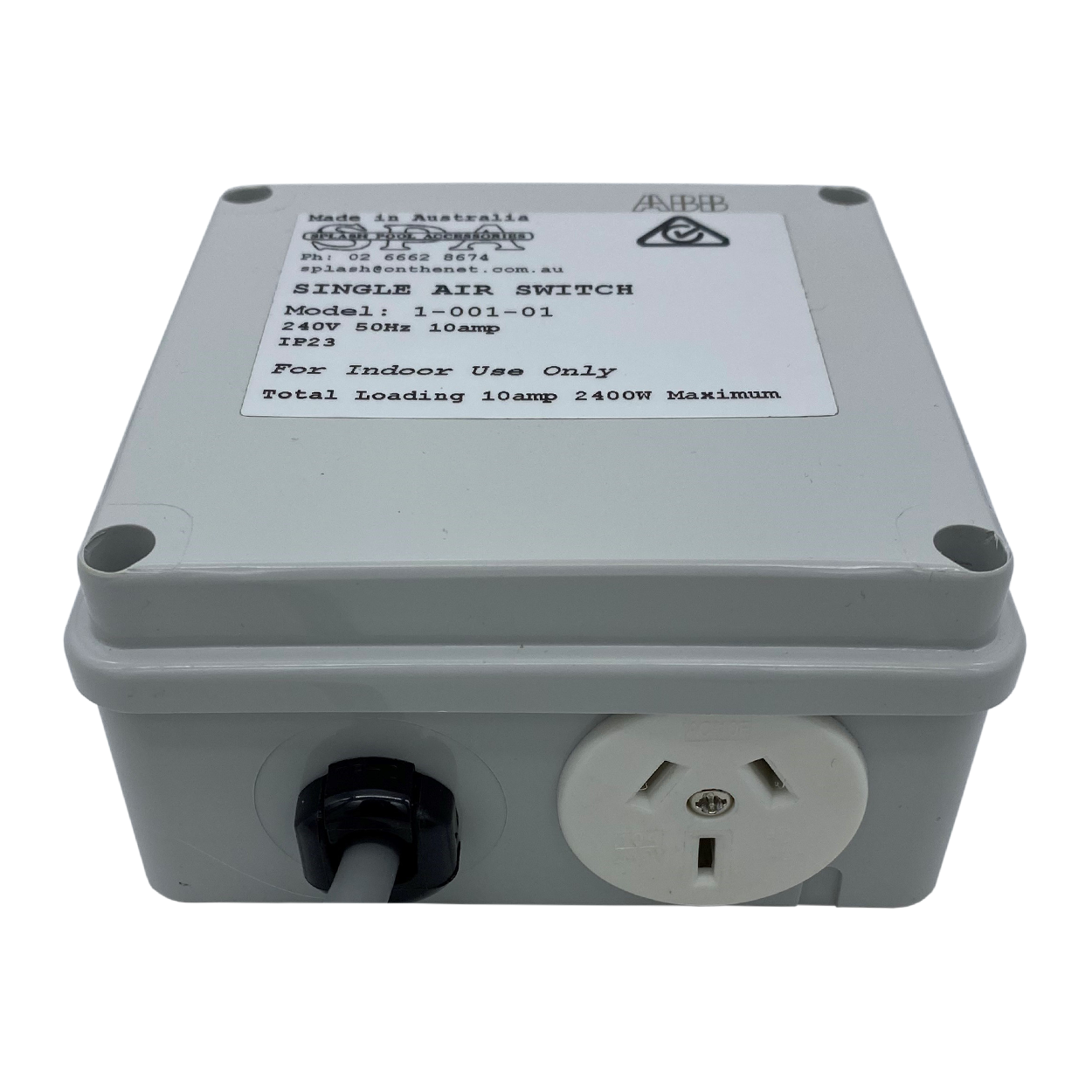 Air Switch Box Single Outlet 10amp
