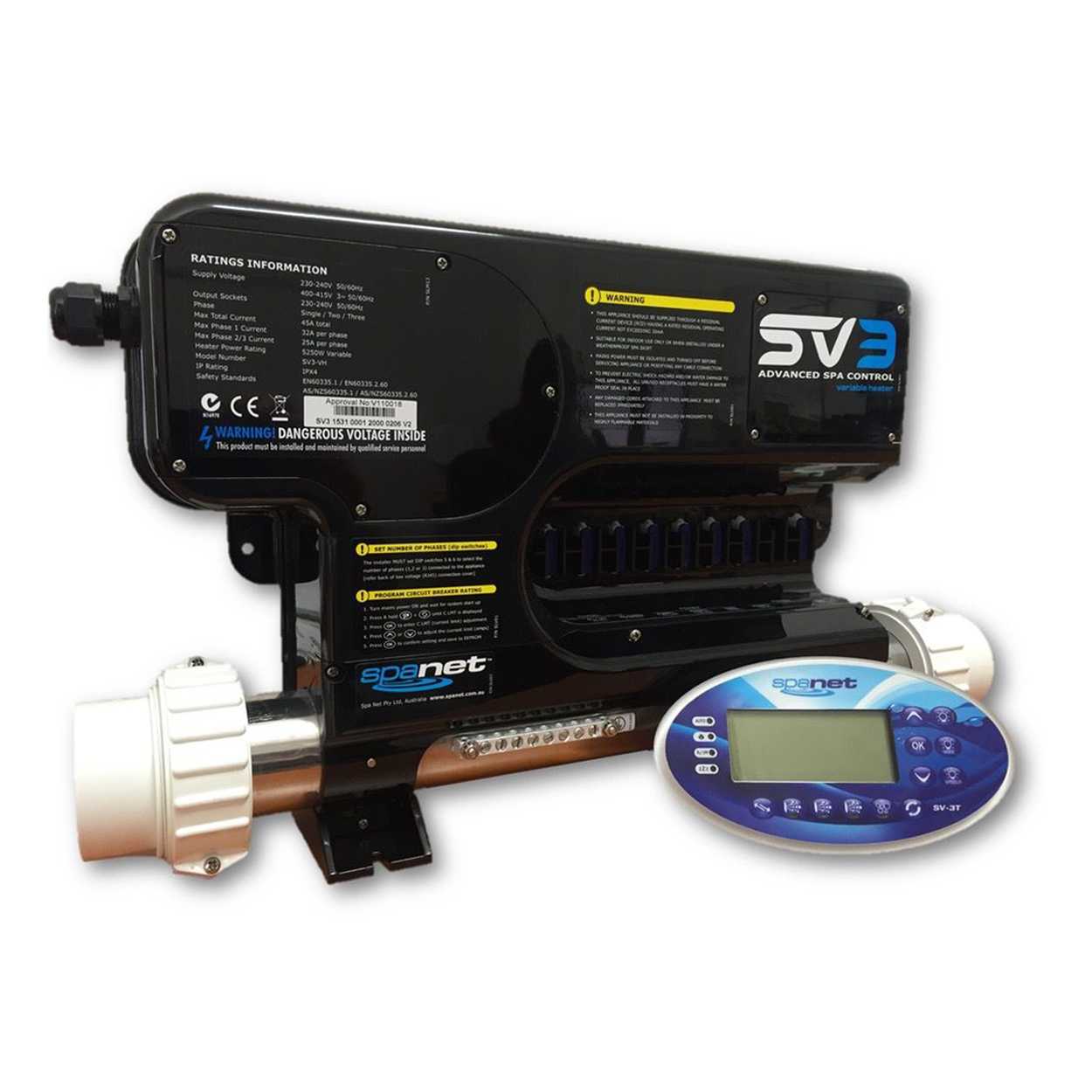 Spanet SV3-VH Spa Controller and SV3T Touch Pad Package