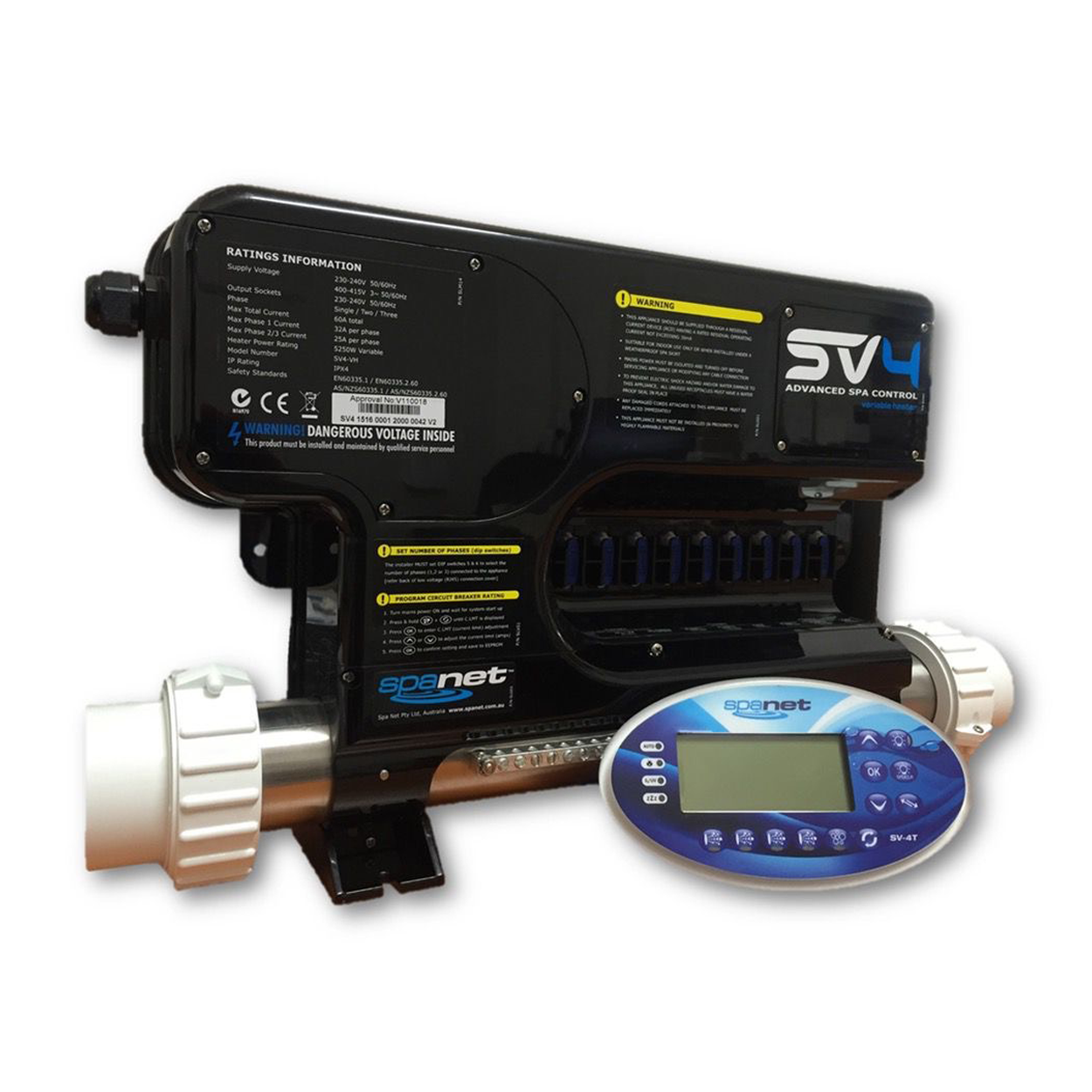 Spanet SV4-VH Spa Controller and SV4T Touch Pad Package