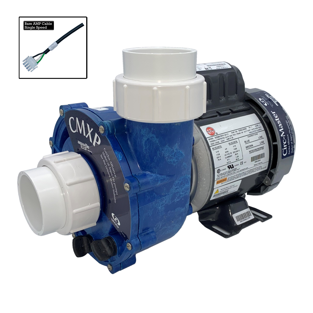 Hi-Flow Circulation Spa Pump - 1/12hp 50mm Unions
