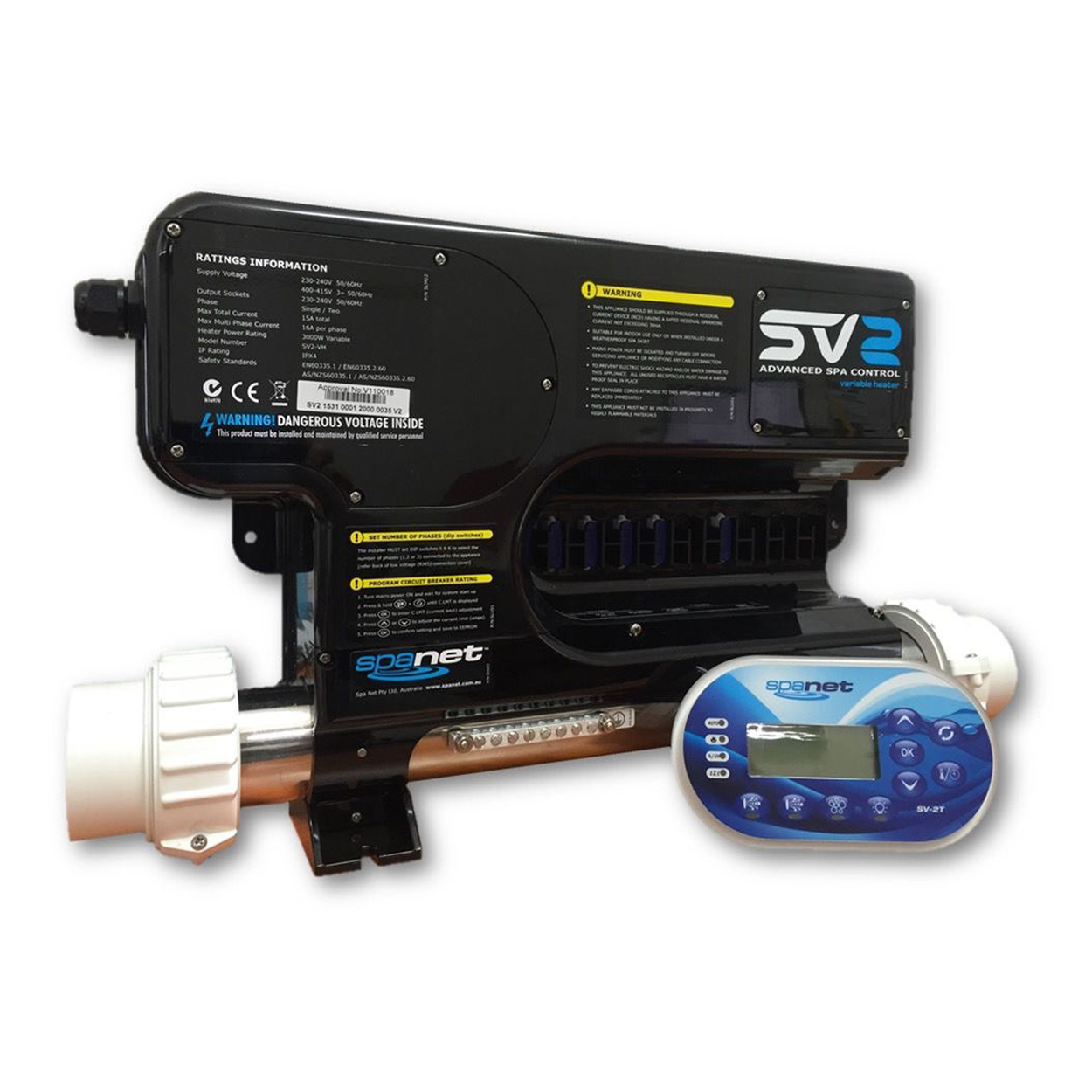 Spanet SV2-VH Spa Controller and SV2T Touch Pad Package
