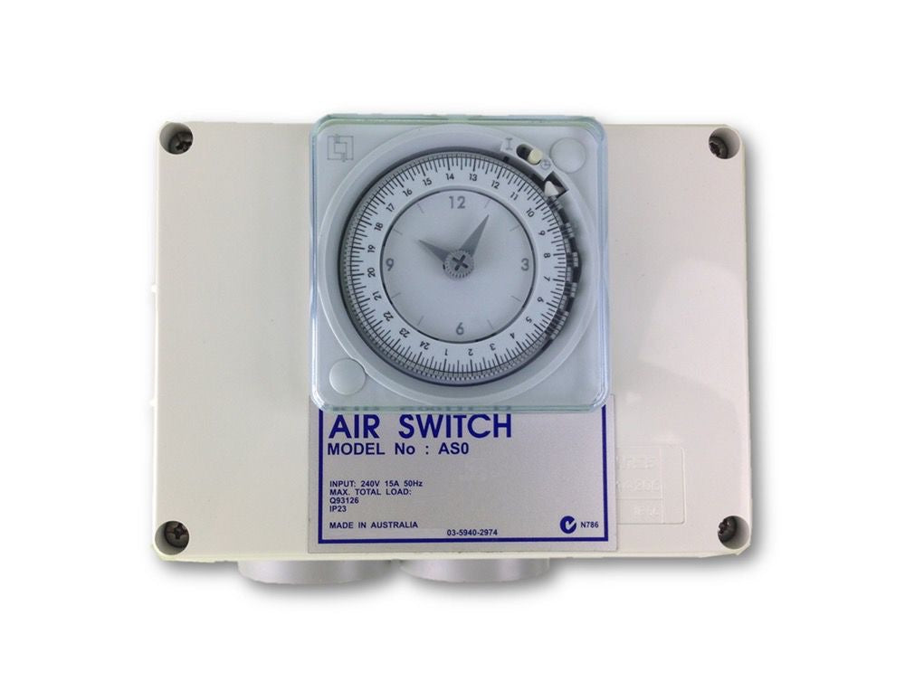 Air Switch Box Double Outlet 15amp with Time Clock