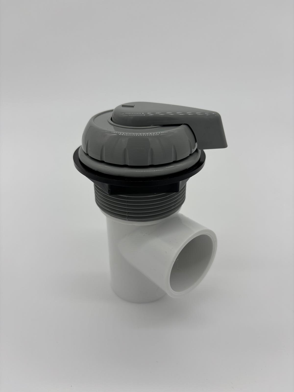 Spa On/Off Control Valve 25mm 2 Way Std Face Grey - 11-4050