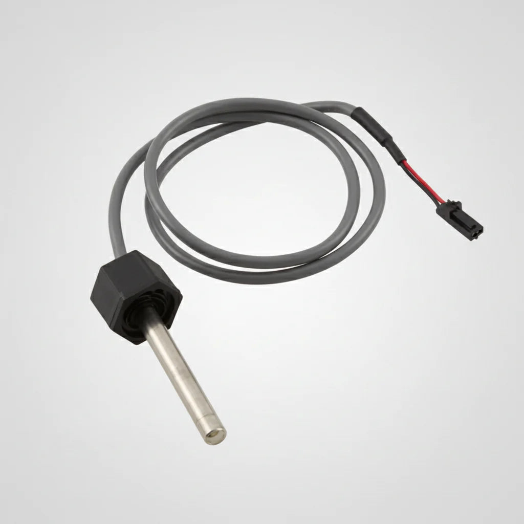Balboa M7 24‑inch temperature and hi‑limit spa sensor 30382 with metal probe and 2‑pin connector
